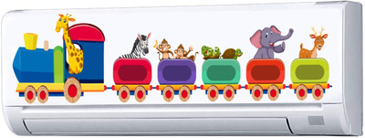 Guru Production 30.48 cm CARTOON ANIMALS IN THE TRAIN DECORATIVE STICKER Self Adhesive Sticker(Pack of 1)