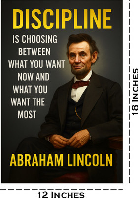 komstec 18 inch Abraham Lincoln Quotes Sticker For Home & Office Wall Poster 12x18 Inch Self Adhesive Sticker(Pack of 1)