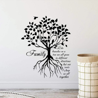SnappyVinyl 54 cm Family Like Branches On A Tree Self Adhesive Sticker(Pack of 1)