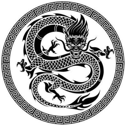 SnappyVinyl 27 cm Chinese Art Dragon Self Adhesive Sticker(Pack of 1)