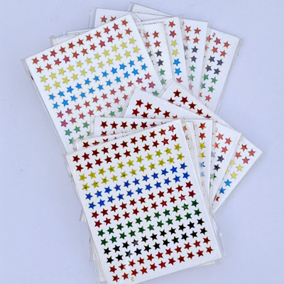 OneXone 1 cm 1540 Pcs Multicolor Small Star Sticker in 10 Page Self Adhesive Sticker(Pack of 10)