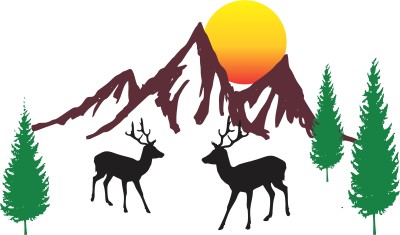 DreamKraft 87 cm Beautiful Sunset View Between Mountains with Deer PVC Vinyl Wall Sticker 51x87cm Self Adhesive Sticker(Pack of 1)