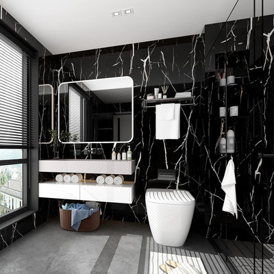 SOJITRA EXPORT Vinyl Abstract Black Wallpaper(L x W: 200 cm x 60 cm)