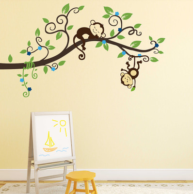fuzzy 100 cm tree Self Adhesive Sticker(Pack of 1)