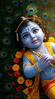 swaroopa 16.5 inch Shri krishna Radha Sticker Self Adhesive Sticker(Pack of 1)