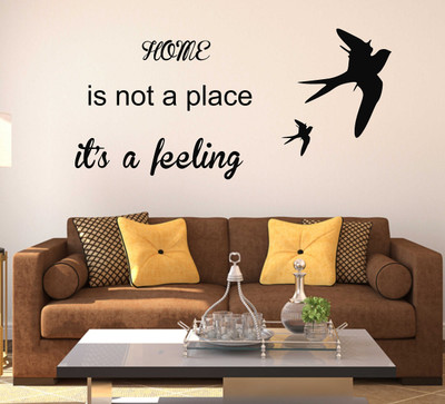 LANSTICK 76.2 cm HOME IS NOT A PLACE ITS A FEELING QUOTE STICKER Self Adhesive Sticker(Pack of 1)