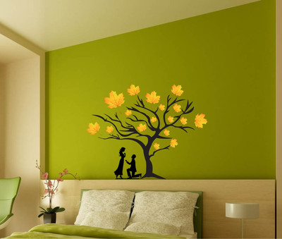 Epithet Studio 48 cm Wall Sticker Loving Couple Under A Tree Wall Sticker(48Cm X 61) Self Adhesive Sticker(Pack of 1)