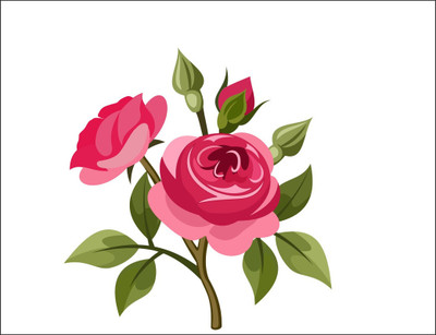 Vijaya enterprises 91 cm Pink rose beautiful wall sticker size (86x91 cm) Self Adhesive Sticker(Pack of 1)