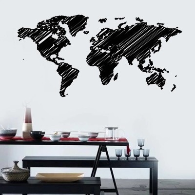 SnappyVinyl 29 cm Map , Wall Sticker PVC Vinyl Self Adhesive Sticker(Pack of 1)