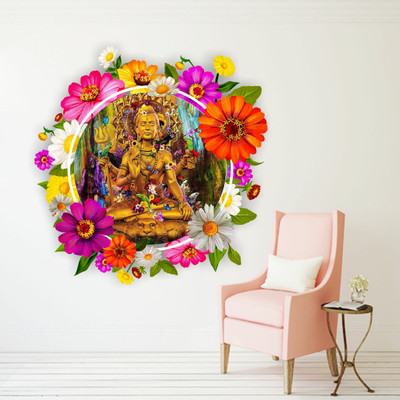 DivineDesigns 61 cm Golden Shiv Shankar Ji Wall Sticker Self Adhesive Sticker(Pack of 1)
