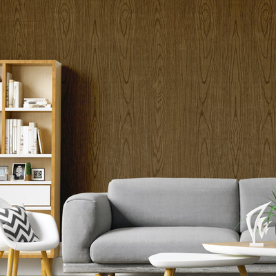 Anna Stella 304.8 cm Brown Wood Grain Waterproof Wallpaper Self Adhesive Sticker(Pack of 2)