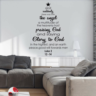 walkart 2.54 cm quotes of luke-2 by god saying good will towards men Removable Sticker(Pack of 1)