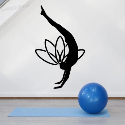 SnappyVinyl 35 cm Yoga posture, Wall Sticker PVC Vinyl Self Adhesive Sticker(Pack of 1)