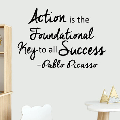 SnappyVinyl 38 cm Action Is The foundational Key to all success Self Adhesive Sticker(Pack of 1)