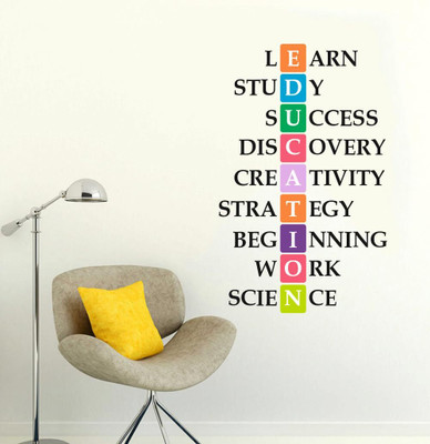 STIKHUB 60 cm LEARN EDUCATION WALL STICKRES Self Adhesive Sticker(Pack of 1)
