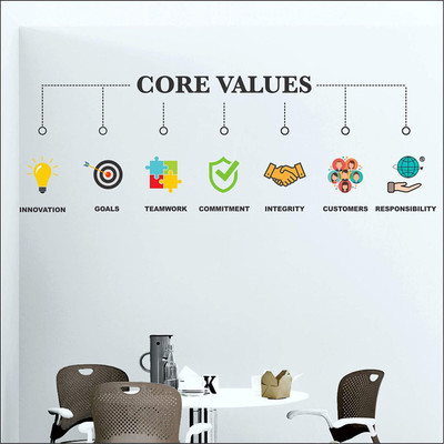 stylishdecor 80 cm m...core values Self Adhesive Sticker(Pack of 1)