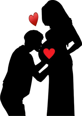 Dumdic 30 cm Wife Conceive Time Love A4 Strong Self Adhesive Sticker(Pack of 1)