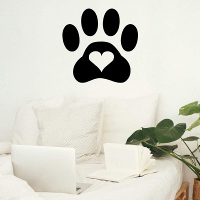 Xskin 29 cm Love Dog Paw Print Wall Decals Easy to Apply Self Adhesive Sticker(Pack of 1)