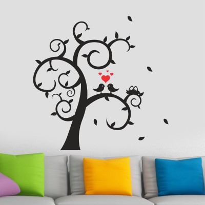 Epithet Studio 60 cm Birds and trees Wall Stickers Wall Sticker ASD Self Adhesive Sticker(Pack of 1)