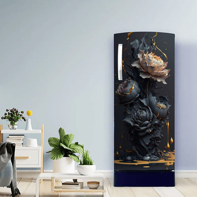 Crative Design 49 inch Fridge Single Door Wallpaper Sticker Wrap For Refrigerator Self Adhesive Sticker Self Adhesive Sticker(Pack of 1)