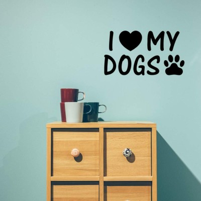 SnappyVinyl 29 cm Love My Dogs Wall Decals, Easy to Apply Self Adhesive Sticker(Pack of 1)