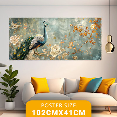WallDaddy 40 cm Wallpaper For Wall Floral Peacock Wall Stickers For Bedroom 3D Wall Posters Self Adhesive Sticker(Pack of 1)