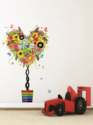 WALLARSH 57 cm Heart Self Adhesive Sticker(Pack of 1)