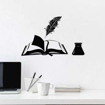 SnappyVinyl 27 cm Open Book Wall Sticker PVC Vinyl Self Adhesive Sticker(Pack of 1)