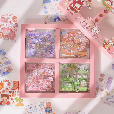heet 17 cm Mimi's Sweet Party Kawaii Sticker Pack: 100 Adorable Character Designs Self Adhesive Sticker(Pack of 1)