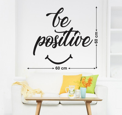 SnappyVinyl 60 cm Be Positive Quote Self Adhesive Sticker(Pack of 1)