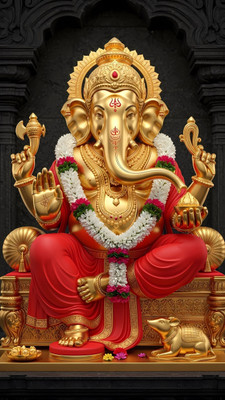swaroopa 16.5 inch Shri Ganesha sticker Self Adhesive Sticker(Pack of 1)