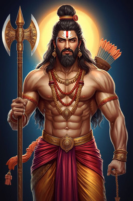 swaroopa 16.5 inch Parshuram ji Sticker Self Adhesive Sticker(Pack of 1)