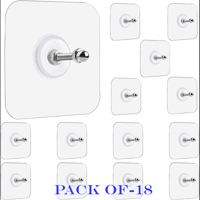 Shreejee 6 cm Self Adhesive 6mm Nail Hook for hanging Photo Frame, Wall Clock 18 Pcs Self Adhesive Sticker(Pack of 18)