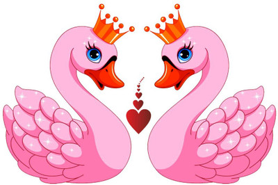 Vijaya enterprises 51 cm Beautiful swan couple wall sticker for Home sticker size (71x51 cm ) Self Adhesive Sticker(Pack of 1)