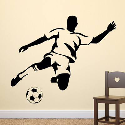 Wallzone 100 cm Foot Ball Player Removable Sticker(Pack of 1)