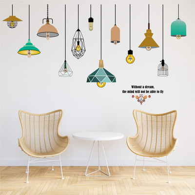 rawpockets 1 cm Decorative Hanging Lamp With Life Quotes Self Adhesive Sticker(Pack of 1)