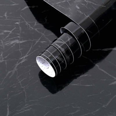 Sahjanand 200 cm Black Marble Contact Paper Self-Adhesive and Removable 200 x 60 cm Self Adhesive Sticker(Pack of 1)