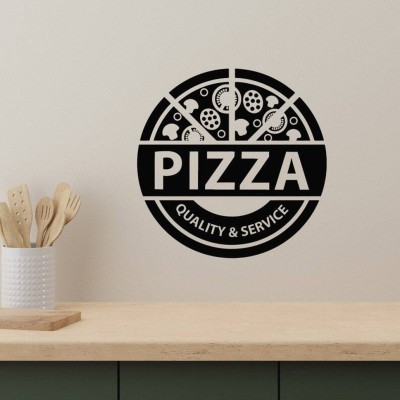 Xskin 27 cm Italian Food Restaurant Pizzeria Wall Sticker PVC Vinyl Self Adhesive Sticker(Pack of 1)