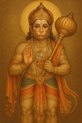 swaroopa 16.5 inch hanuman ji sticker Self Adhesive Sticker(Pack of 1)
