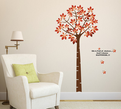 Littlebuds 110 cm Happy Tree Removable Sticker(Pack of 1)