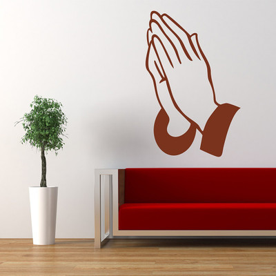 WALLDECORS 60.96 cm PRAYING HANDS IMAGE Self Adhesive Sticker(Pack of 1)