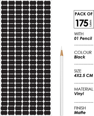 SWASUM 4 cm Waterproof Stickers for Kitchen, Office and Craft, Jar Labels, Reusable Self Adhesive Sticker(Pack of 175)