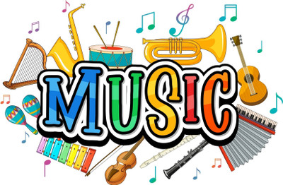 SD DECALS 60 cm Design Décor Music Latter With Instrument Self Adhesive Sticker(Pack of 1)