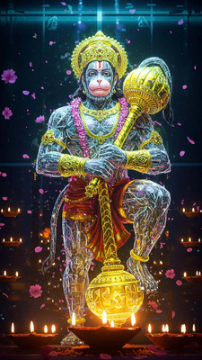 swaroopa 16.5 inch Hanuman ji Sticker Self Adhesive Sticker(Pack of 1)