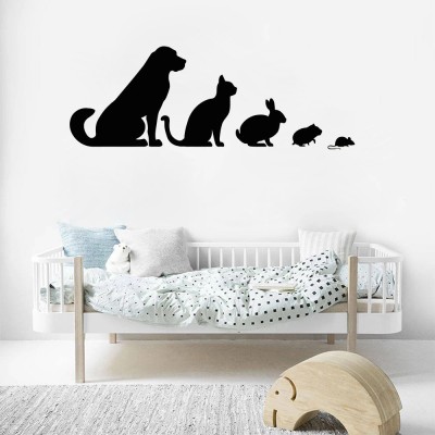 SnappyVinyl 57 cm Dog Cat Rabbit Hamster Dticker wall Self Adhesive Sticker(Pack of 1)