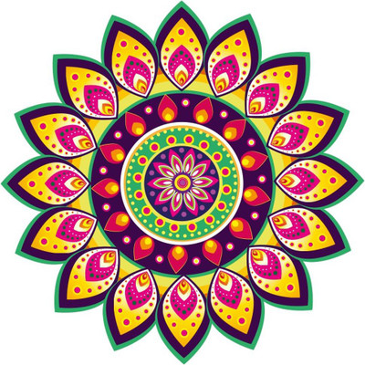 Galaxy Design 50.8 cm L_RANGOLI_A5 Self Adhesive Sticker(Pack of 1)