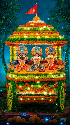 swaroopa 16.5 inch shri jagannath sticker Self Adhesive Sticker(Pack of 1)