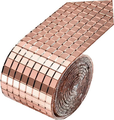 Hiki Ziki 12 inch Mosaic Mirror Stickers -Self-Adhesive Square Glass Mini Roll Mirror Sheet & roll Self Adhesive Sticker(Pack of 1)