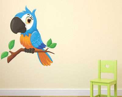 Hanu 60 inch Colorful Bird | Non-Reusable Sticker Self Adhesive Sticker(Pack of 1)