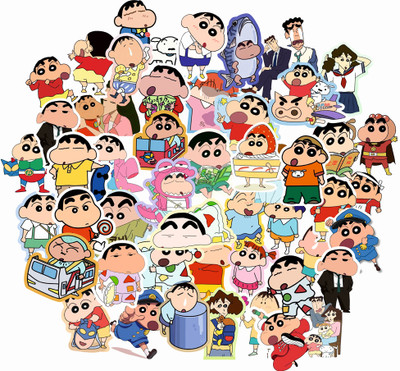 SAMANTA WALA 1.5 inch Shinchain Sticker For phone, laptop, notebook, guiter, etc. | pack of 50 Self Adhesive Sticker(Pack of 50)